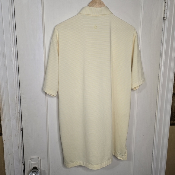 Turtleson Polo Golf Yellow/White Striped Shirt Large - Picture 2 of 9